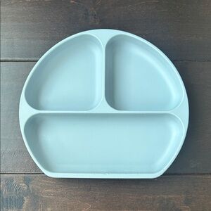 Bumkins Silicone Grip Dish Sectioned Plate Grey